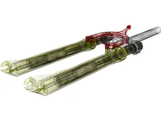 Suspension Fork 3D Model preview