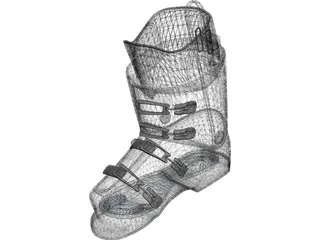 Ski Boot 3D Model preview