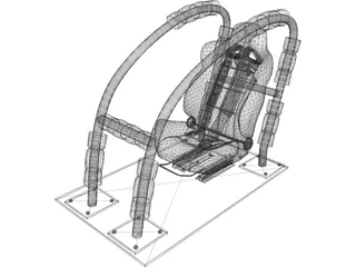 Racing Sim Seat 3D Model preview