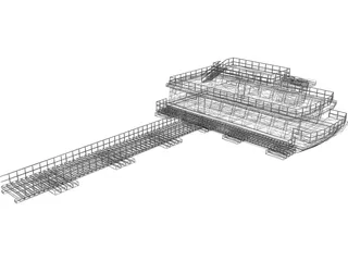 Tour Boat 3D Model preview