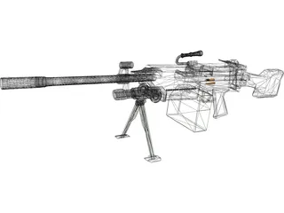Squad Automatic Weapon 3D Model preview