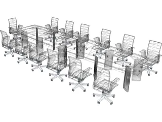 Table with Chairs 3D Model preview