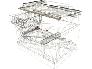 Office Printer-Fax Machine 3D Model preview
