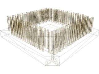 CPU Chip 3D Model preview