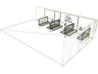 Diner Booths 3D Model preview