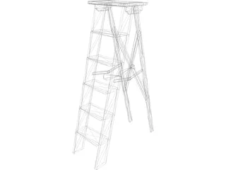 Folding Ladder 3D Model preview