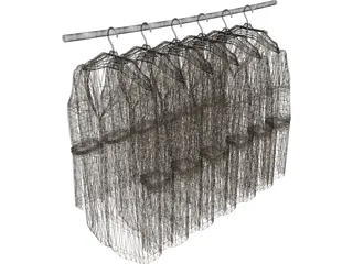 Jackets on Hangers 3D Model preview