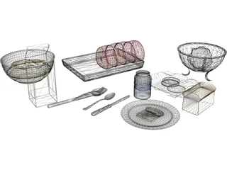 Meal Prep Items 3D Model preview