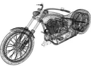 Custom Chopper 3D Model preview