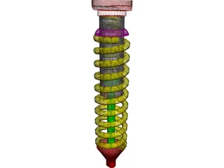Coilover Suspension (Spring and Shock) 3D Model preview