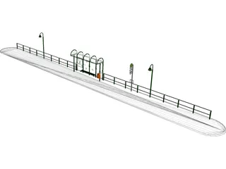 Bus Stop 3D Model preview