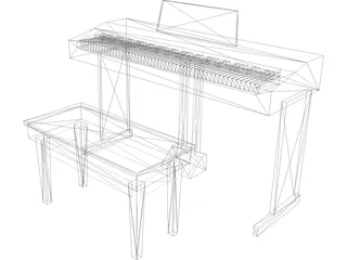 Electronic Keyboard 3D Model preview