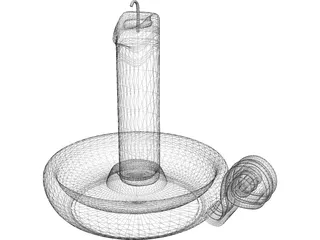 Bedtime Candle and Holder 3D Model preview