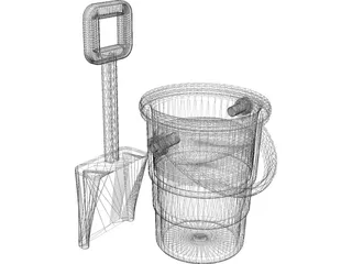 Sand Pail and Shovel 3D Model preview