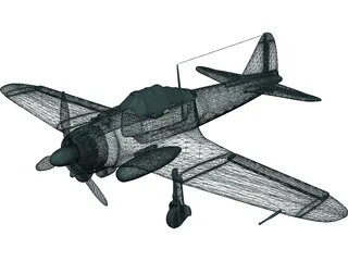 Mitsubishi A6M Zero 3D Model preview