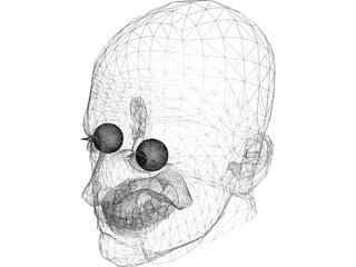 Male Adult Head 3D Model preview