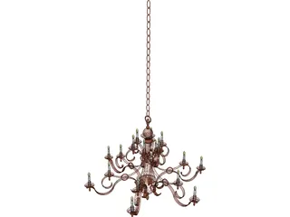 Bronze Chandelier 3D Model preview
