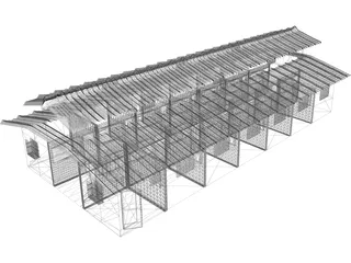 Horse Stalls 3D Model preview