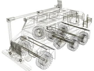 Buffalo Mine Clearing Armored Vehicle 3D Model preview