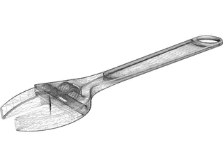 Steel Cast Wrench 3D Model preview