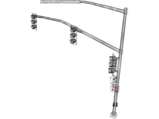 Street Traffic Light 3D Model preview