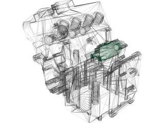 Honda CBR F2 600cc Motorcycle Engine 3D Model preview