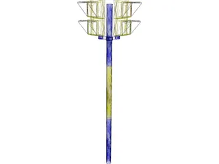 Pedestrian Street Light 3D Model preview