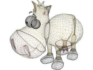Cartoon Cow 3D Model preview