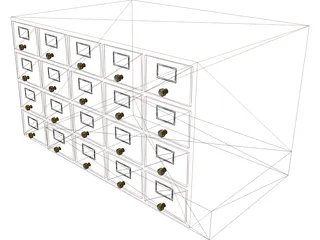 Card Catalogue 3D Model preview