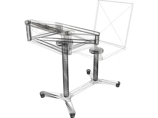 School Desk 3D Model preview