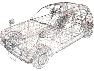 Honda N360 (1967) 3D Model preview