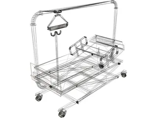 Hospital Bed 3D Model preview