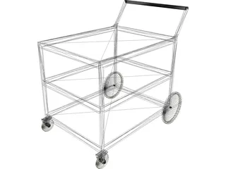 Library Cart 3D Model preview