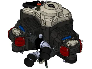 Honda CBR Blackbird 1100DS Engine 3D Model preview