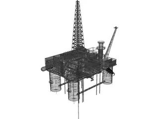 Oil Platform 3D Model preview