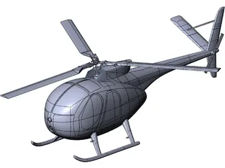 Hughes 500 3D Model preview