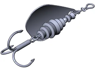 Spinner Fishing Lure 3D Model preview