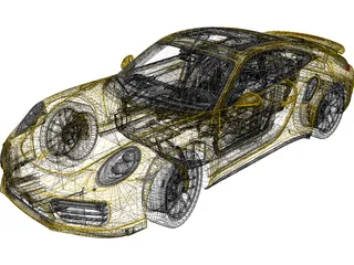 Porsche 911 Turbo S (2016) 3D Model preview