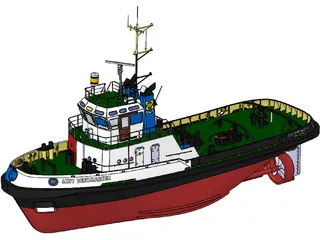 Tug Boat 3D Model preview