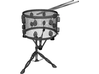 Snare Drum with Stand 3D Model preview