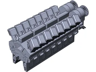 RK215 Diesel Engine 3D Model preview