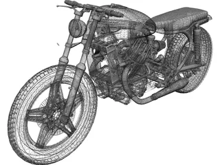 Honda CX500 Custom Cafe Racer 3D Model preview