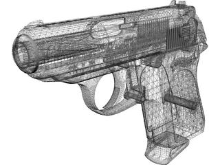 Walter PPK 9mm 3D Model preview