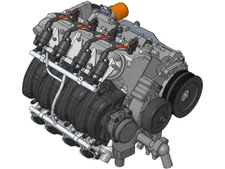 GM LS3 Engine 3D Model preview