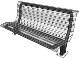 Park Bench 3D Model preview