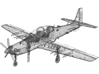 Embraer A-29B Super Tucano 3D Model preview