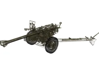 M101A1 Howitzer 3D Model preview