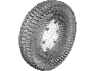 Airless Tire 3D Model preview