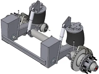 Truck Axle with Brakes 3D Model preview