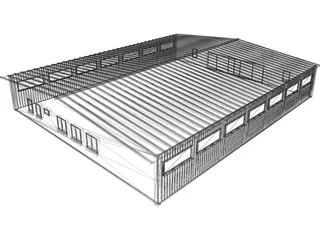 Industrial Warehouse 3D Model preview